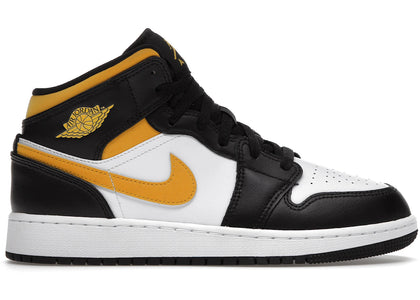 Jordan 1 Mid White Pollen Black (GS) - authentic Jordan sneakers