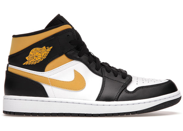 Jordan 1 Mid White Pollen Black sneakers - authentic Jordan shoes