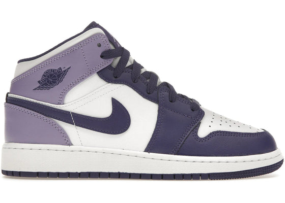 Jordan 1 Mid White Sky J Purple (GS) sneakers - authentic Jordan shoes