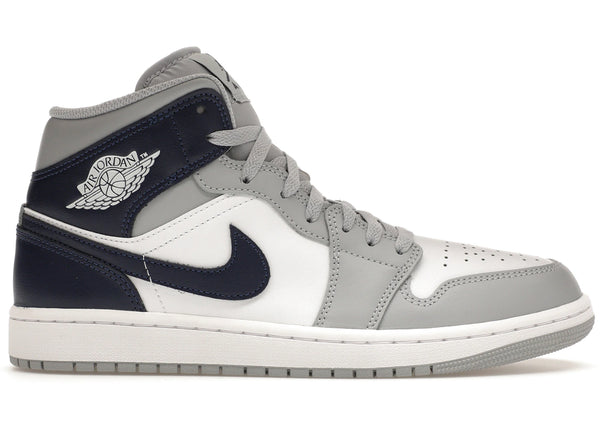 Jordan 1 Mid Wolf Grey Midnight Navy sneakers - authentic Jordan shoes