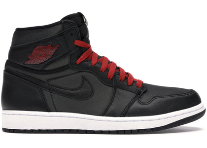 Jordan 1 Retro High Black Satin Gym Red - authentic Jordan sneakers