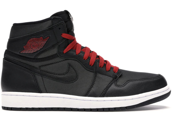 Jordan 1 Retro High Black Satin Gym Red sneakers - authentic Jordan shoes