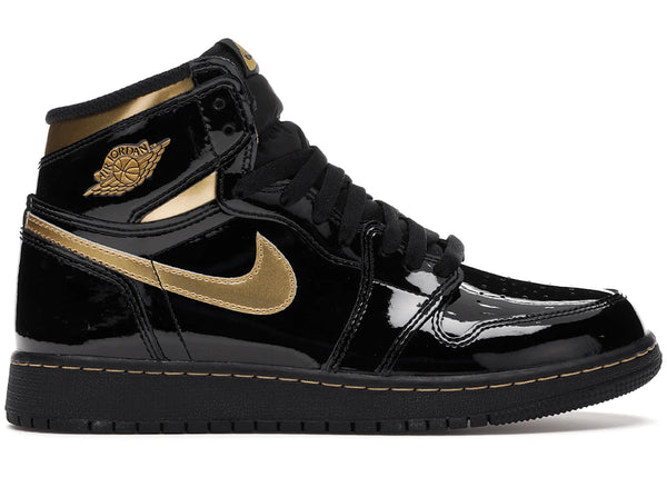 Jordan 1 Retro High Black Metallic Gold (2020) (GS) sneakers - authentic Jordan shoes