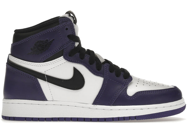 Jordan 1 Retro High Court Purple White (GS) sneakers - authentic Jordan shoes