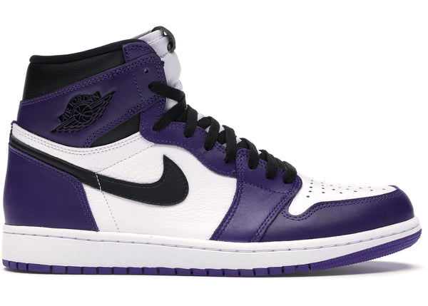 Jordan 1 Retro High Court Purple White sneakers - authentic Jordan shoes