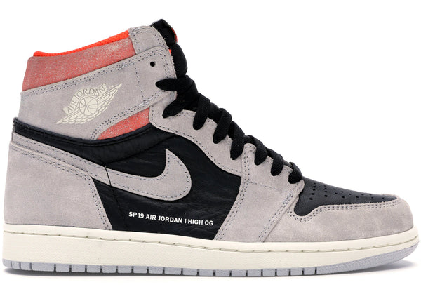 Jordan 1 Retro High Neutral Grey Hyper Crimson sneakers - authentic Jordan shoes