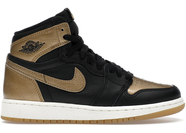 Jordan 1 Retro High OG Black Metallic Gold (GS) sneakers - authentic Jordan shoes