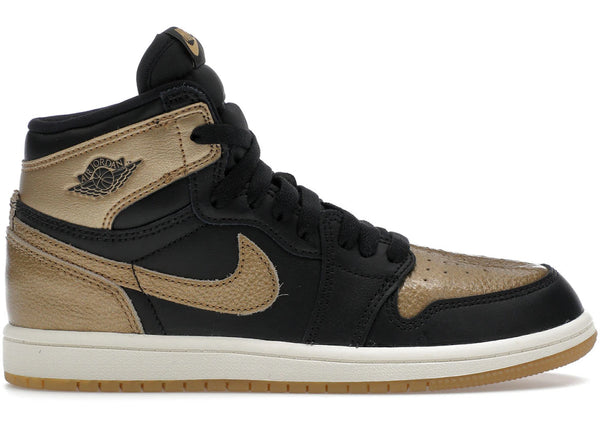 Jordan 1 Retro High OG Black Metallic Gold (PS) sneakers - authentic Jordan shoes