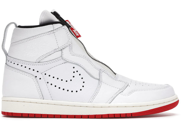 Jordan 1 Retro High Zip White University Red sneakers - authentic Jordan shoes