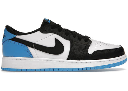 Jordan 1 Retro Low OG Black Dark Powder Blue (GS) - authentic Jordan sneakers