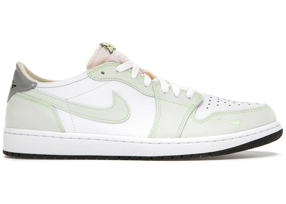 Jordan 1 Retro Low White Ghost Green Black sneakers - authentic Jordan shoes