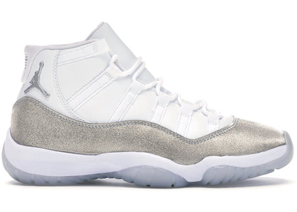 Jordan 11 Retro White Metallic Silver (Women's) - authentic Jordan sneakers