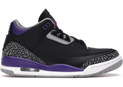 Jordan 3 Retro Black Court Purple - authentic Jordan sneakers