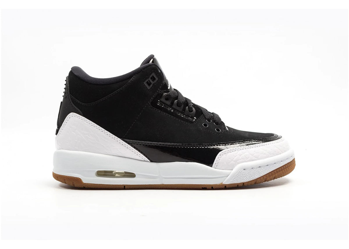 Jordan 3 Retro Black White Gum (GS) - vue 360