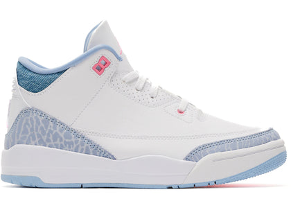 Jordan 3 Retro White Cobalt Bliss (PS) sneakers - authentic Jordan shoes