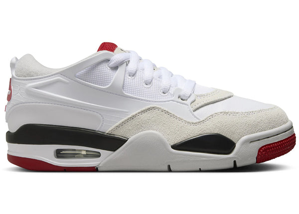 Jordan 4 RM White Black Neutral Grey Varsity Red (GS) sneakers - authentic Jordan shoes