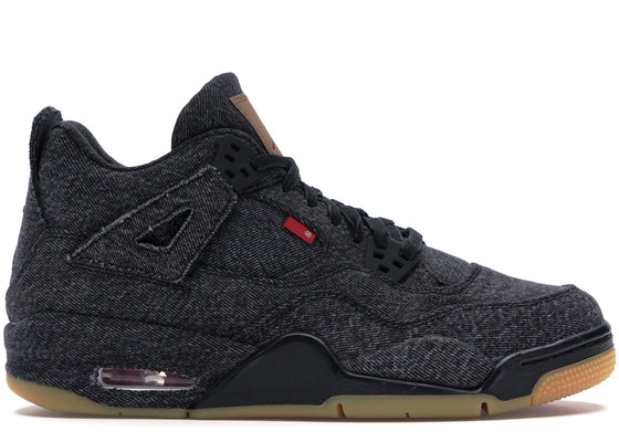 Jordan 4 Retro Levi's Black (GS) (Blank Tag) sneakers - authentic Jordan shoes