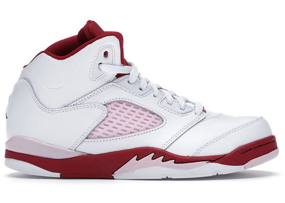 Jordan 5 Retro White Pink Red (PS) sneakers - authentic Jordan shoes