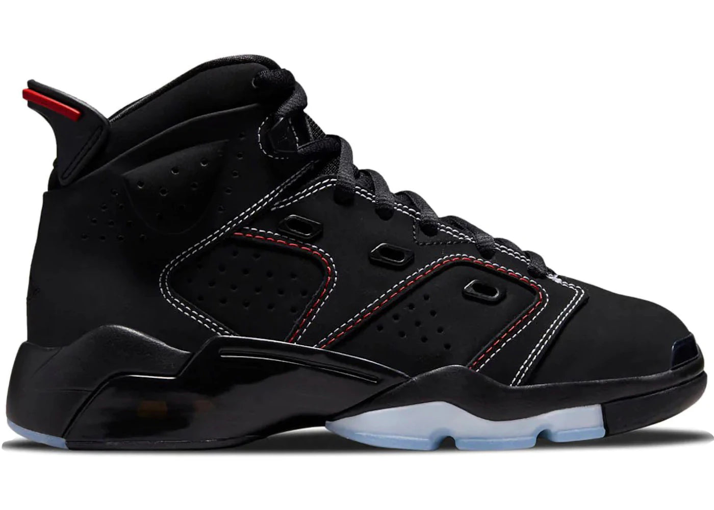 Jordan 6-17-23 Black White Red Contrast Stitching (GS) - vue 360