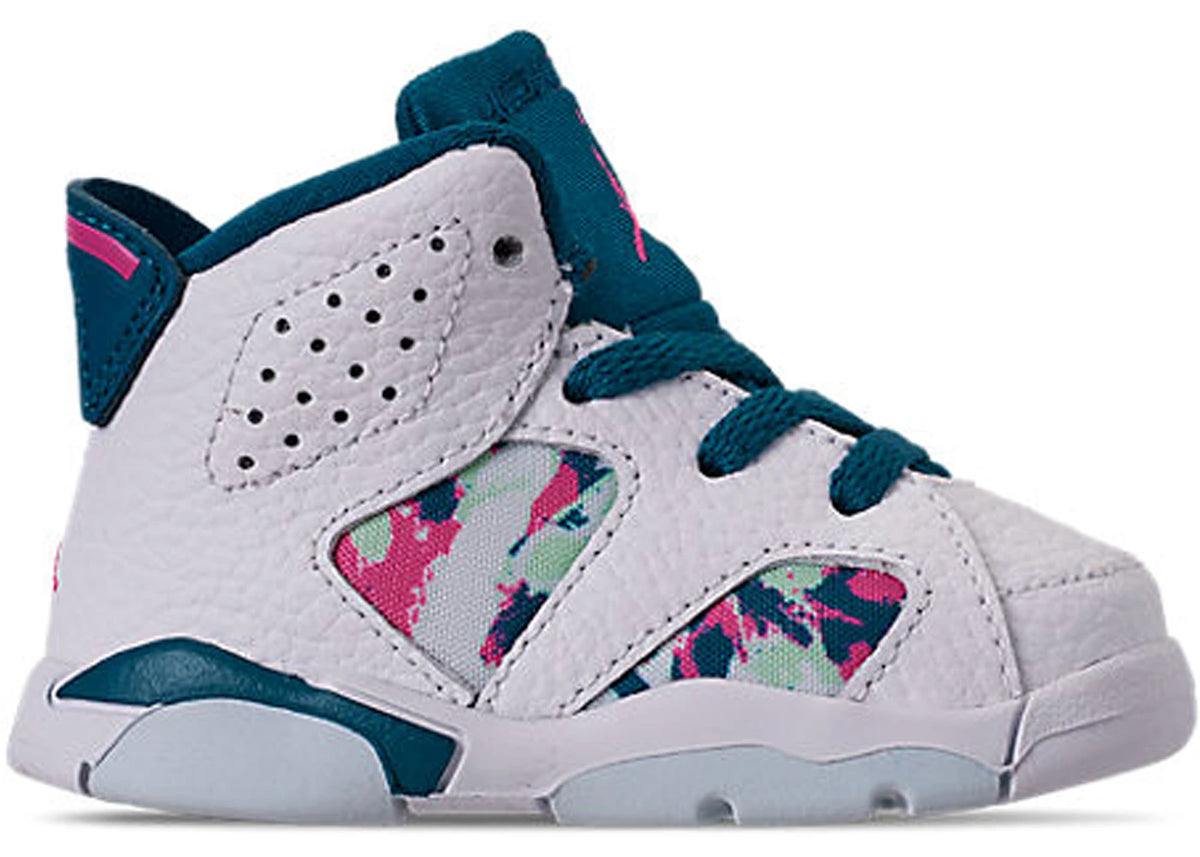 Jordan 6 Retro White Laser Fuchsia Green Abyss (TD) - vue 360