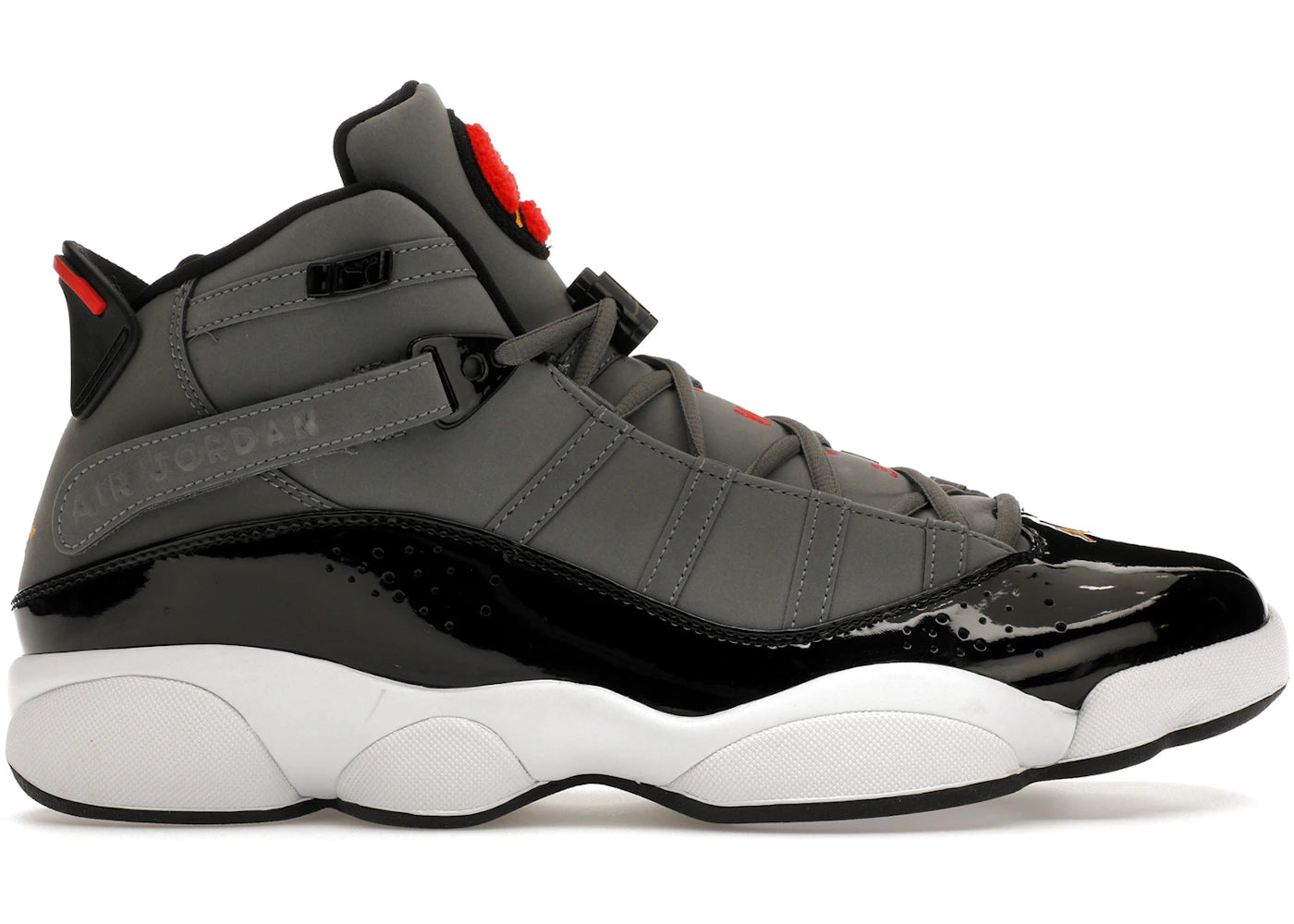 Jordan 6 Rings Smoke Grey Black Red Gold