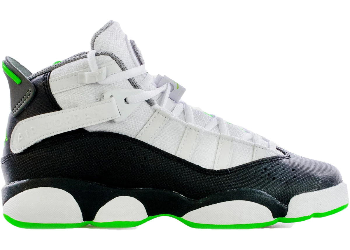 Jordan 6 Rings White Black Green (GS) - vue 360