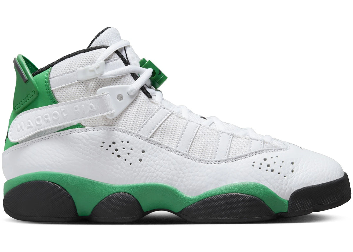 Jordan 6 Rings White Black Lucky Green (GS) - vue 360