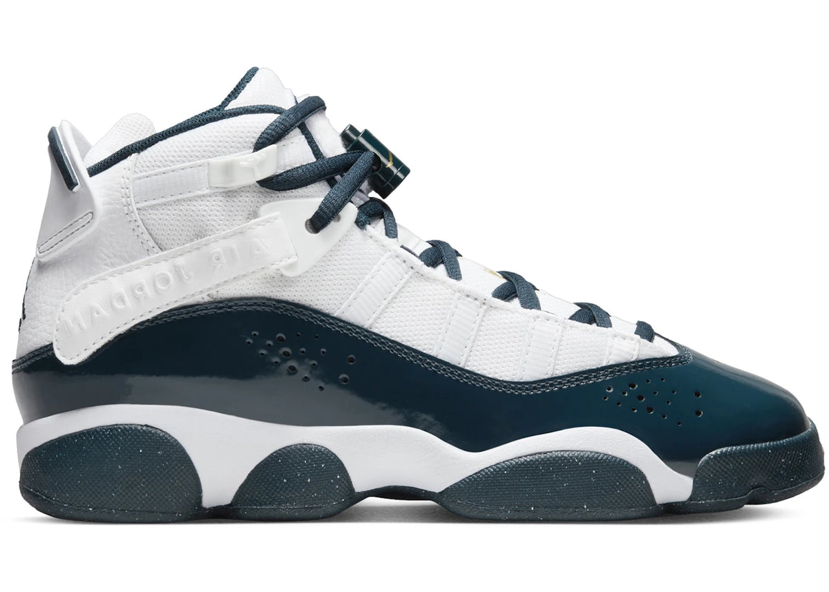 Jordan 6 Rings White Metallic Gold Armory Navy (GS) - vue 360