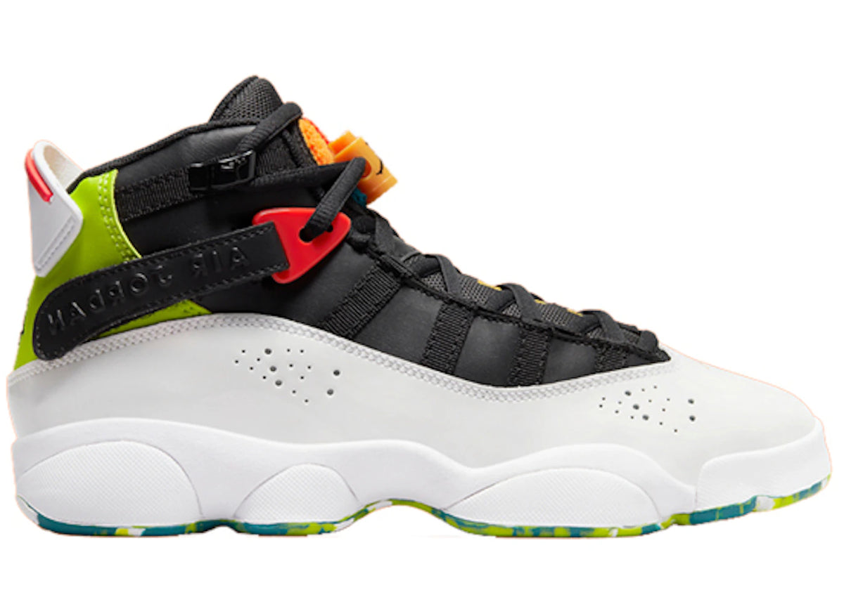 Jordan 6 Rings White Neon Green (GS) - vue 360