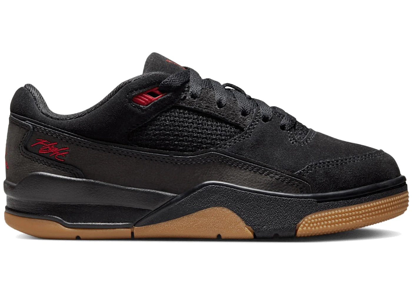Jordan Flight Court Black Gum Medium Brown Varsity Red (GS) - vue 360