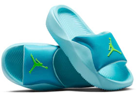 Jordan Franchise Slide Chlorine Blue Copa Electric Green (GS) - authentic Jordan sneakers