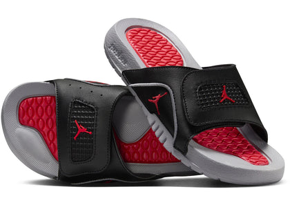 Jordan Hydro 4 Retro Black Cement Grey Fire Red (GS) - authentic Jordan sneakers