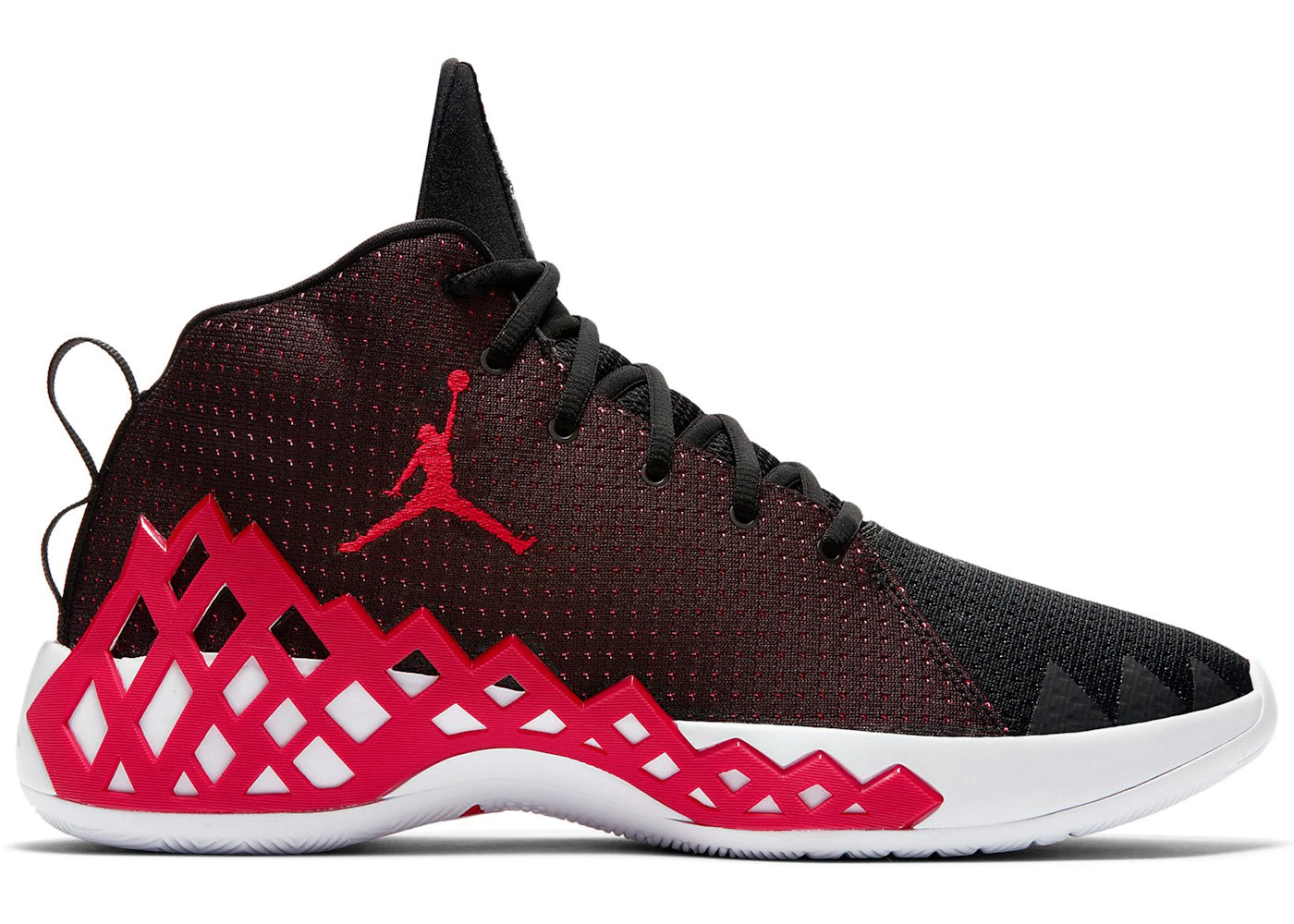 Jordan Jumpman Diamond Mid Black University Red - vue 360