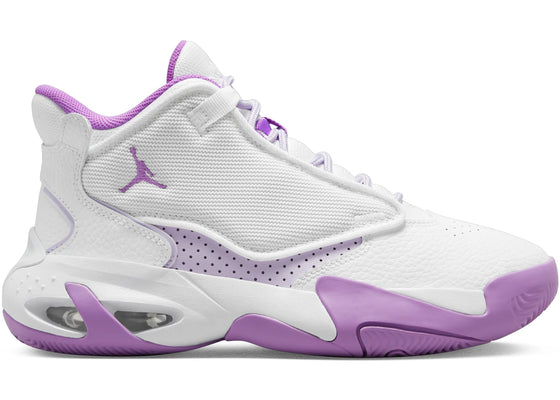 Jordan Max Aura 4 White Barely Grape Rush Fuchsia (GS) sneakers - authentic Jordan shoes