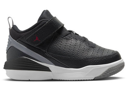 Jordan Max Aura 5 Black White Cement Grey University Red (PS) - authentic Jordan sneakers