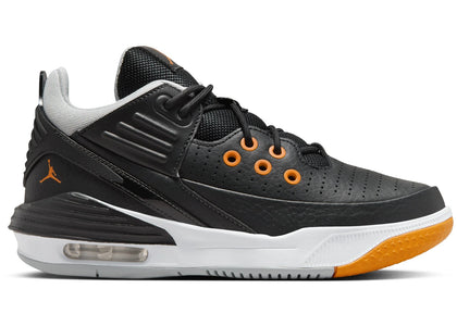 Jordan Max Aura 5 Black Wolf Grey White Magma Orange (GS) - authentic Jordan sneakers