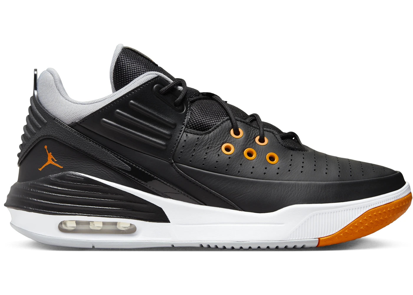 Jordan Max Aura 5 Black Wolf Grey White Magma Orange - vue 360