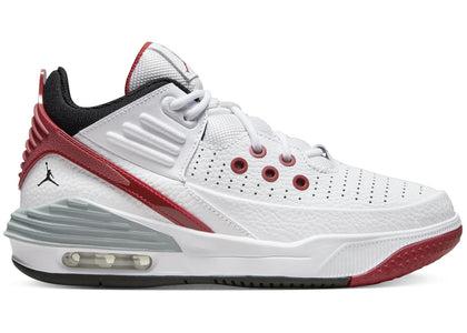Jordan Max Aura 5 White Varsity Red Wolf Grey Black (GS) - authentic Jordan sneakers