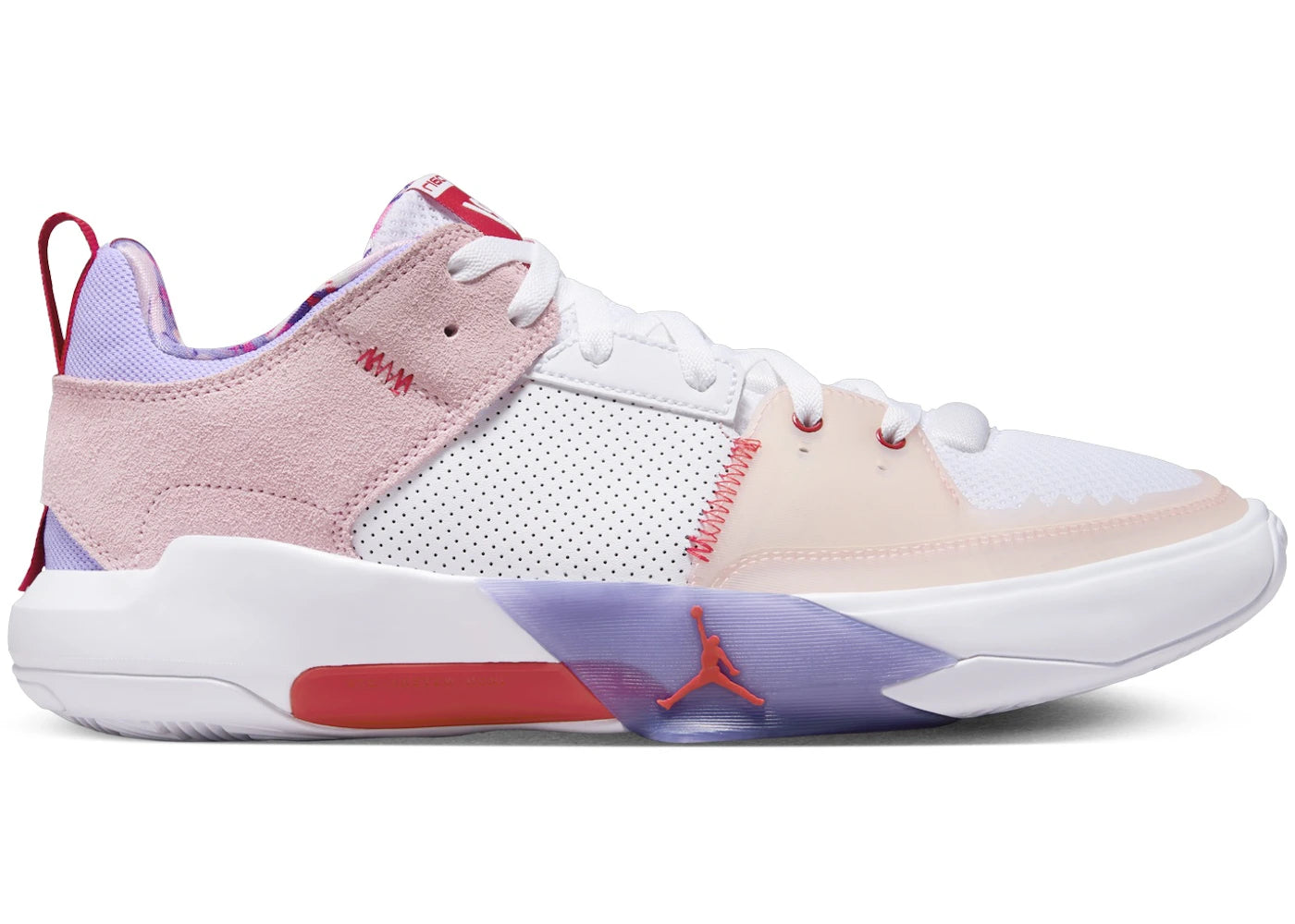 Jordan One Take 5 White Arctic Punch Purple Pulse University Red (Translucent Outsole) - vue 360