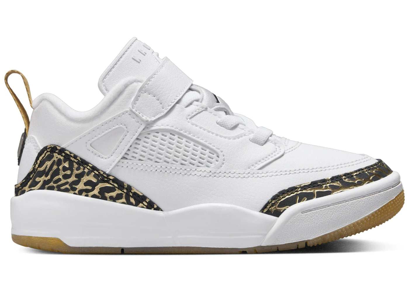 Jordan Spizike Low White Metallic Gold Sail Black (PS) - vue 360