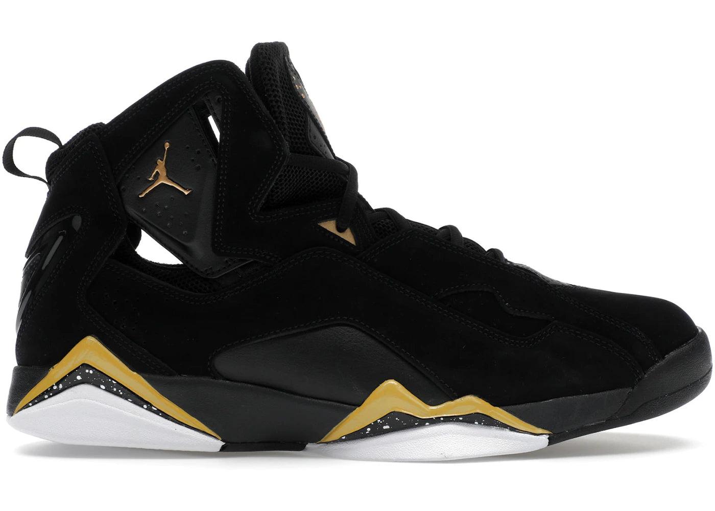 Jordan True Flight Black White Metallic Gold