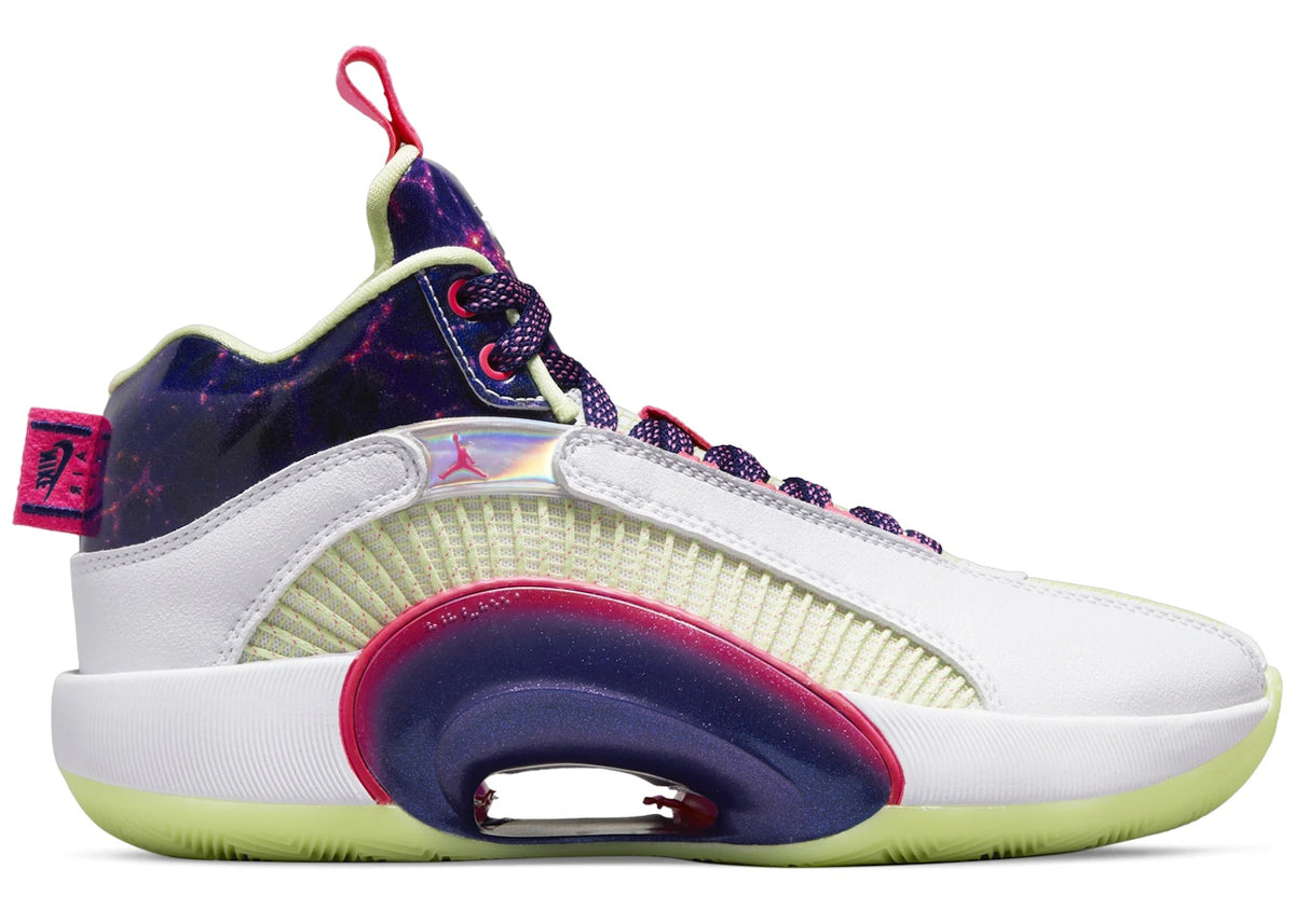 Jordan XXXV Luka Weiß Tiefkönigsblau Pink Blast Mehrfarbig (GS) - vue 360