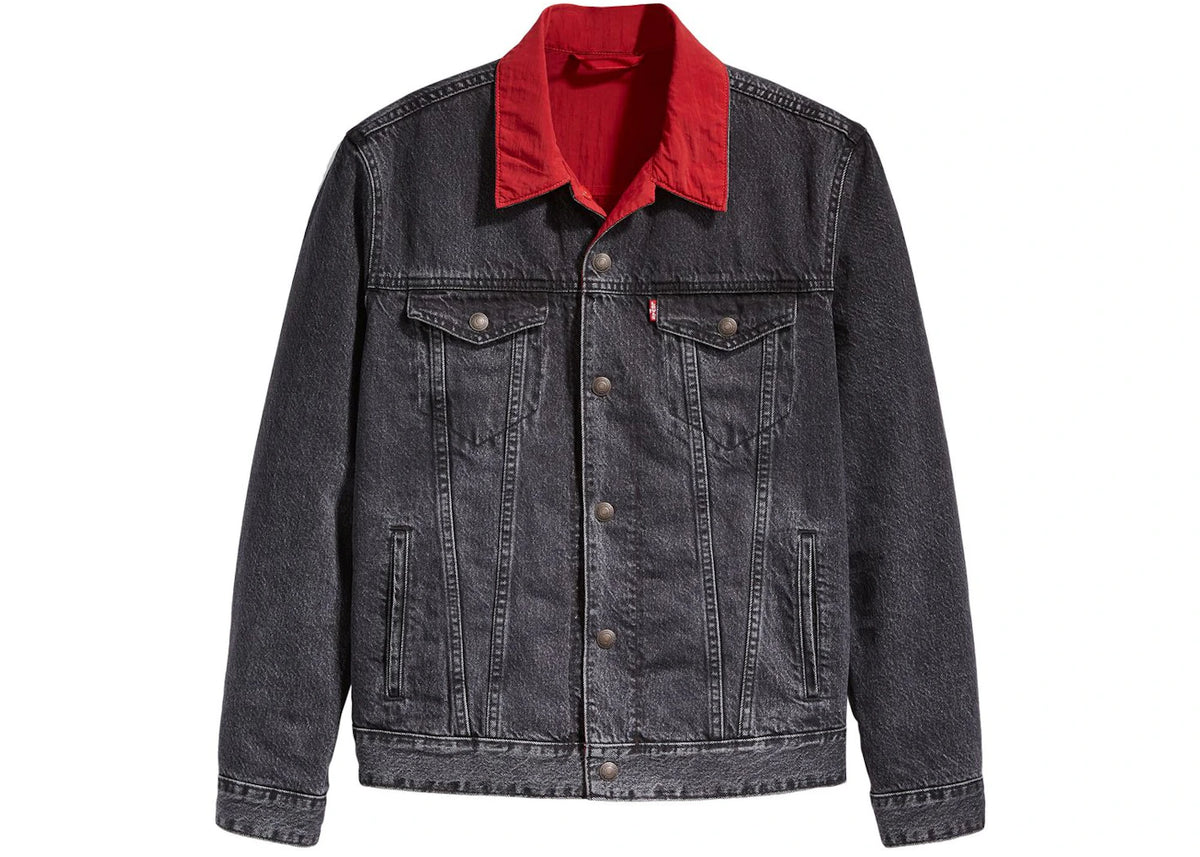 Air Jordan x Levis Reversible Trucker Jacket Black/Red - vue secondaire A