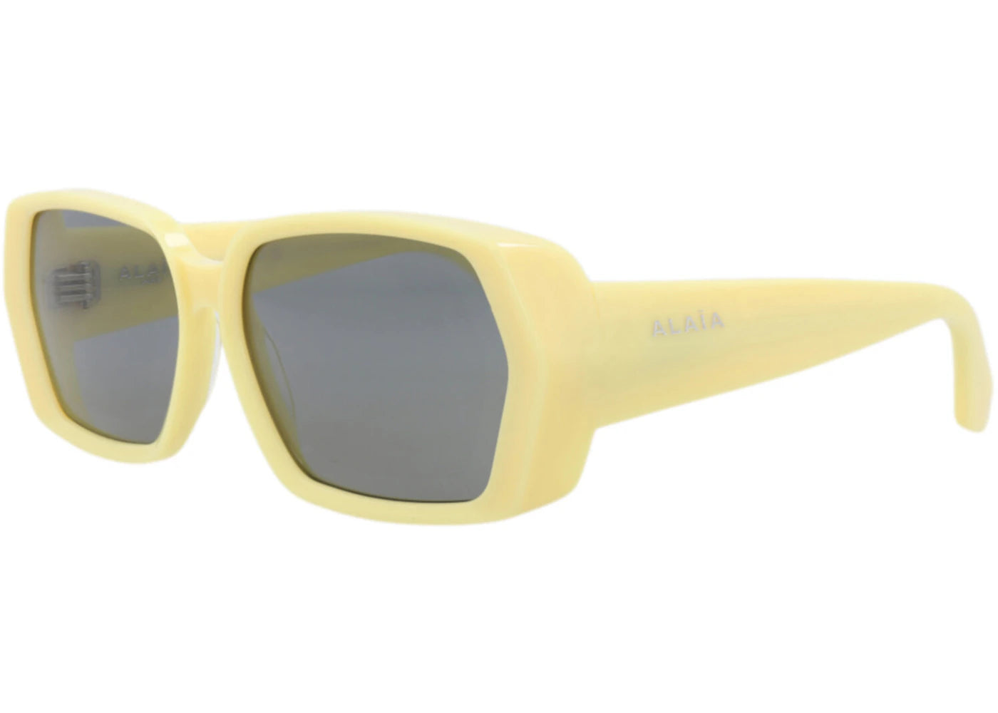 Alaia Square-Frame Recycled Acetate Sunglasses Yellow Yellow Grey (AA0082S-30015371-004) - vue secondaire B