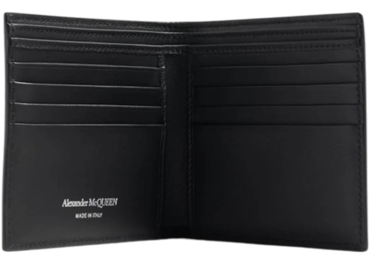 Alexander McQueen All Over Logo Billfold Wallet Black Grey - vue secondaire B