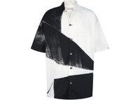 Alexander McQueen Brushstroke Print Hawaiian Shirt Black White