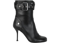 Alexander McQueen Buckle Detailed Ankle Boots Black Silver (Women's)