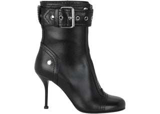 Alexander McQueen Buckle Detailed Ankle Boots Black Silver (Women's) - sneakers view 2