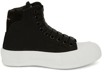 Alexander McQueen Deck Plimsoll High Top Sneaker Black White (Women's)