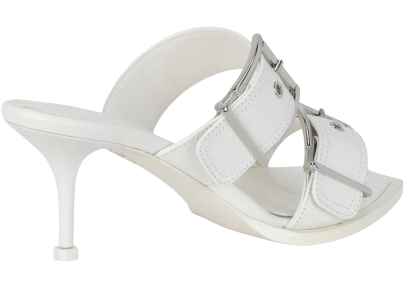 Alexander McQueen Double Buckle Punk Mules Ivory (Women's) - vue secondaire B